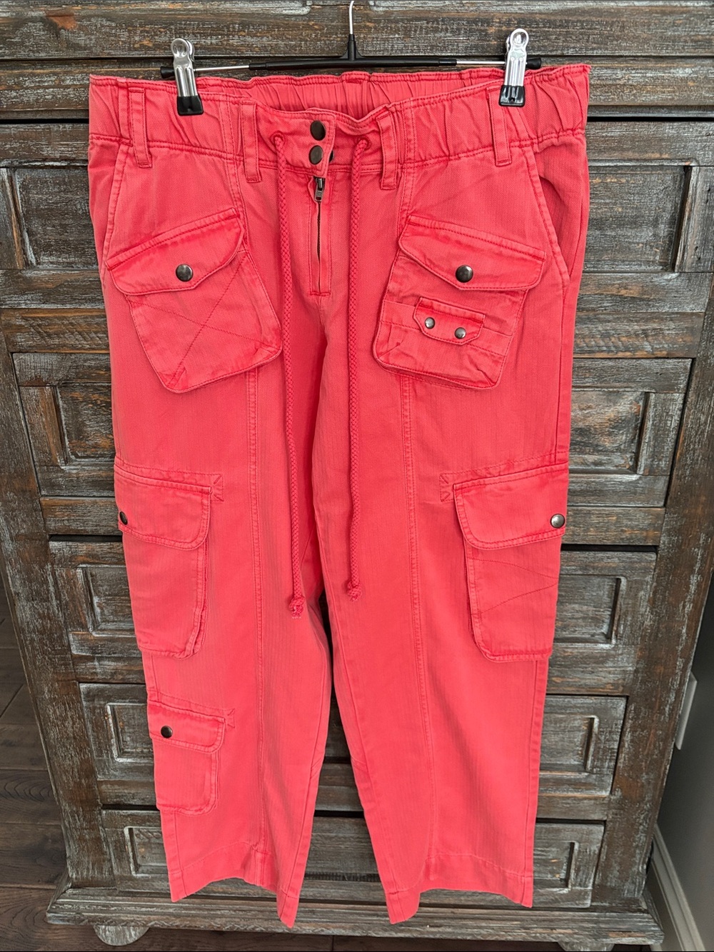 Free People Coral Cargo Boot Cut Pants